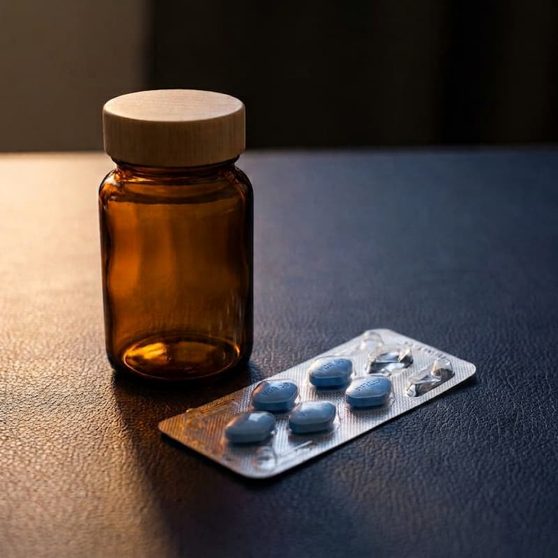 Prescription bottle and blister pack of ED treatment tablets